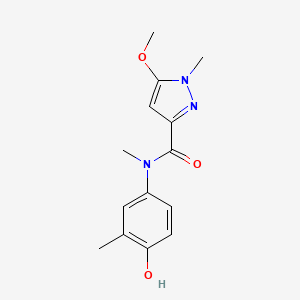 molecular formula C14H17N3O3 B6991419 N-(4-hydroxy-3-methylphenyl)-5-methoxy-N,1-dimethylpyrazole-3-carboxamide 