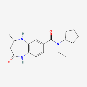 molecular formula C18H25N3O2 B6991537 N-cyclopentyl-N-ethyl-4-methyl-2-oxo-1,3,4,5-tetrahydro-1,5-benzodiazepine-7-carboxamide 