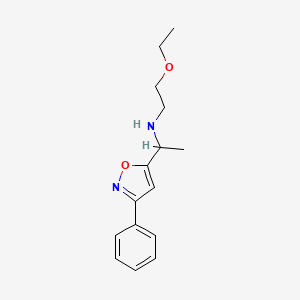 molecular formula C15H20N2O2 B6991934 N-(2-ethoxyethyl)-1-(3-phenyl-1,2-oxazol-5-yl)ethanamine 