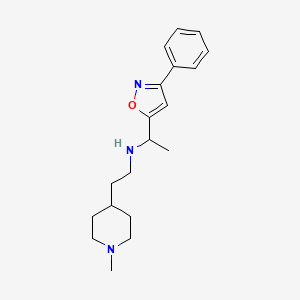 molecular formula C19H27N3O B6991940 N-[2-(1-methylpiperidin-4-yl)ethyl]-1-(3-phenyl-1,2-oxazol-5-yl)ethanamine 