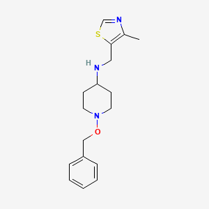 molecular formula C17H23N3OS B6991979 N-[(4-methyl-1,3-thiazol-5-yl)methyl]-1-phenylmethoxypiperidin-4-amine 