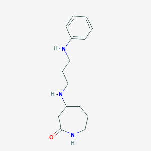 molecular formula C15H23N3O B6991994 4-(3-Anilinopropylamino)azepan-2-one 