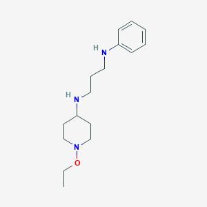 molecular formula C16H27N3O B6992038 N-(1-ethoxypiperidin-4-yl)-N'-phenylpropane-1,3-diamine 