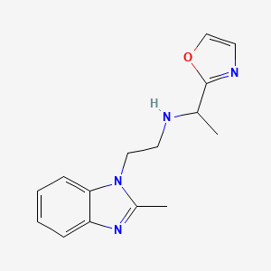 molecular formula C15H18N4O B6992044 N-[2-(2-methylbenzimidazol-1-yl)ethyl]-1-(1,3-oxazol-2-yl)ethanamine 