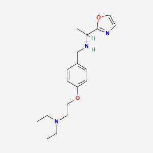 molecular formula C18H27N3O2 B6992045 N-[[4-[2-(diethylamino)ethoxy]phenyl]methyl]-1-(1,3-oxazol-2-yl)ethanamine 