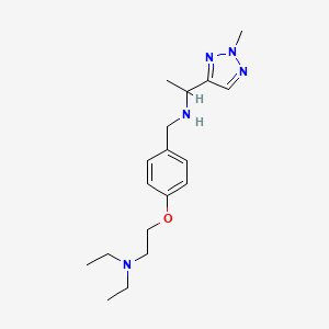 molecular formula C18H29N5O B6992084 N-[[4-[2-(diethylamino)ethoxy]phenyl]methyl]-1-(2-methyltriazol-4-yl)ethanamine 