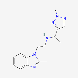 molecular formula C15H20N6 B6992088 N-[2-(2-methylbenzimidazol-1-yl)ethyl]-1-(2-methyltriazol-4-yl)ethanamine 