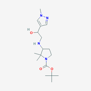 molecular formula C17H30N4O3 B6992168 Tert-butyl 3-[[2-hydroxy-2-(1-methylpyrazol-4-yl)ethyl]amino]-2,2-dimethylpyrrolidine-1-carboxylate 