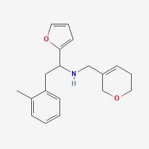 molecular formula C19H23NO2 B6992210 N-(3,6-dihydro-2H-pyran-5-ylmethyl)-1-(furan-2-yl)-2-(2-methylphenyl)ethanamine 