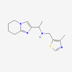 molecular formula C14H20N4S B6992218 N-[(4-methyl-1,3-thiazol-5-yl)methyl]-1-(5,6,7,8-tetrahydroimidazo[1,2-a]pyridin-2-yl)ethanamine 