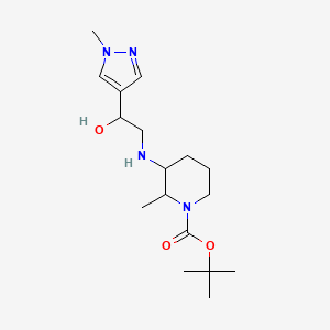 molecular formula C17H30N4O3 B6992282 Tert-butyl 3-[[2-hydroxy-2-(1-methylpyrazol-4-yl)ethyl]amino]-2-methylpiperidine-1-carboxylate 