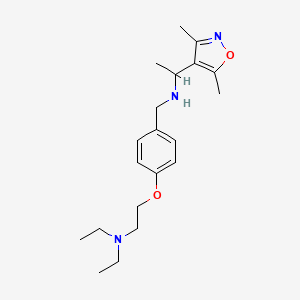 molecular formula C20H31N3O2 B6992288 N-[[4-[2-(diethylamino)ethoxy]phenyl]methyl]-1-(3,5-dimethyl-1,2-oxazol-4-yl)ethanamine 