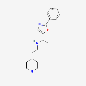 molecular formula C19H27N3O B6992305 N-[2-(1-methylpiperidin-4-yl)ethyl]-1-(2-phenyl-1,3-oxazol-5-yl)ethanamine 