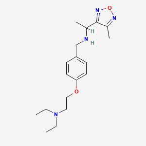 molecular formula C18H28N4O2 B6992309 N-[[4-[2-(diethylamino)ethoxy]phenyl]methyl]-1-(4-methyl-1,2,5-oxadiazol-3-yl)ethanamine 