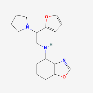 molecular formula C18H25N3O2 B6992403 N-[2-(furan-2-yl)-2-pyrrolidin-1-ylethyl]-2-methyl-4,5,6,7-tetrahydro-1,3-benzoxazol-4-amine 