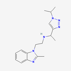 molecular formula C17H24N6 B6992474 N-[2-(2-methylbenzimidazol-1-yl)ethyl]-1-(1-propan-2-yltriazol-4-yl)ethanamine 