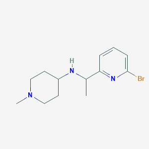 molecular formula C13H20BrN3 B6992485 N-[1-(6-bromopyridin-2-yl)ethyl]-1-methylpiperidin-4-amine 