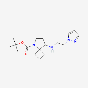molecular formula C17H28N4O2 B6992539 Tert-butyl 8-(2-pyrazol-1-ylethylamino)-5-azaspiro[3.4]octane-5-carboxylate 