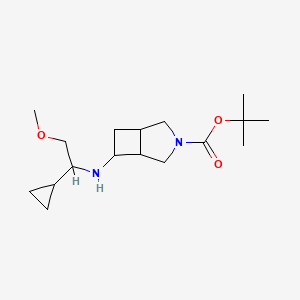 molecular formula C17H30N2O3 B6992555 Tert-butyl 6-[(1-cyclopropyl-2-methoxyethyl)amino]-3-azabicyclo[3.2.0]heptane-3-carboxylate 