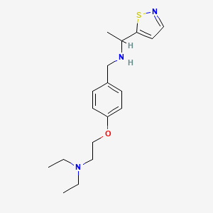 molecular formula C18H27N3OS B6992582 N-[[4-[2-(diethylamino)ethoxy]phenyl]methyl]-1-(1,2-thiazol-5-yl)ethanamine 