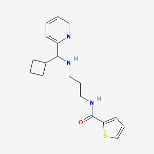 molecular formula C18H23N3OS B6992592 N-[3-[[cyclobutyl(pyridin-2-yl)methyl]amino]propyl]thiophene-2-carboxamide 