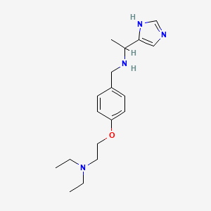 molecular formula C18H28N4O B6992664 N-[[4-[2-(diethylamino)ethoxy]phenyl]methyl]-1-(1H-imidazol-5-yl)ethanamine 