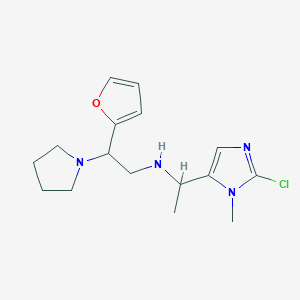molecular formula C16H23ClN4O B6992715 N-[1-(2-chloro-3-methylimidazol-4-yl)ethyl]-2-(furan-2-yl)-2-pyrrolidin-1-ylethanamine 