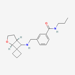 molecular formula C20H28N2O2 B6992759 N-propyl-3-[[[(1S,5S)-spiro[2-oxabicyclo[3.2.0]heptane-7,1'-cyclobutane]-6-yl]amino]methyl]benzamide 