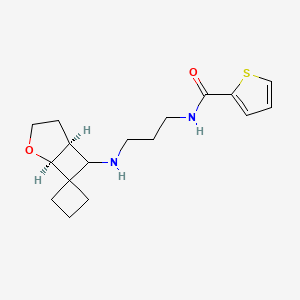 molecular formula C17H24N2O2S B6992767 N-[3-[[(1S,5S)-spiro[2-oxabicyclo[3.2.0]heptane-7,1'-cyclobutane]-6-yl]amino]propyl]thiophene-2-carboxamide 