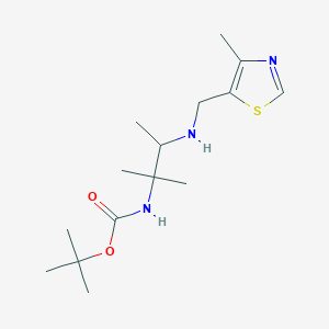 molecular formula C15H27N3O2S B6992775 tert-butyl N-[2-methyl-3-[(4-methyl-1,3-thiazol-5-yl)methylamino]butan-2-yl]carbamate 