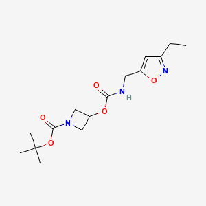 molecular formula C15H23N3O5 B6992853 Tert-butyl 3-[(3-ethyl-1,2-oxazol-5-yl)methylcarbamoyloxy]azetidine-1-carboxylate 