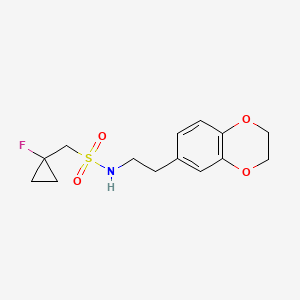 molecular formula C14H18FNO4S B6992854 N-[2-(2,3-dihydro-1,4-benzodioxin-6-yl)ethyl]-1-(1-fluorocyclopropyl)methanesulfonamide 