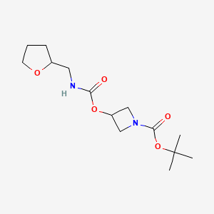 molecular formula C14H24N2O5 B6992860 Tert-butyl 3-(oxolan-2-ylmethylcarbamoyloxy)azetidine-1-carboxylate 