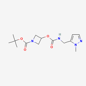 molecular formula C14H22N4O4 B6992878 Tert-butyl 3-[(2-methylpyrazol-3-yl)methylcarbamoyloxy]azetidine-1-carboxylate 