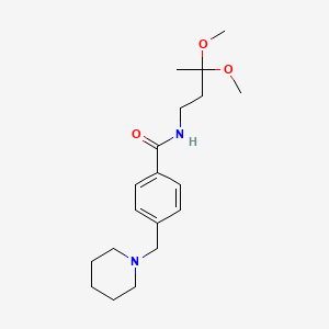 molecular formula C19H30N2O3 B6992938 N-(3,3-dimethoxybutyl)-4-(piperidin-1-ylmethyl)benzamide 