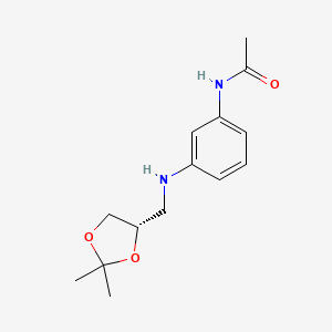 molecular formula C14H20N2O3 B6992965 N-[3-[[(4S)-2,2-dimethyl-1,3-dioxolan-4-yl]methylamino]phenyl]acetamide 