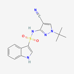 molecular formula C16H17N5O2S B6992972 N-(1-tert-butyl-4-cyanopyrazol-3-yl)-1H-indole-3-sulfonamide 