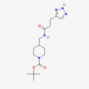 molecular formula C16H27N5O3 B6992996 tert-butyl 4-[[3-(2H-triazol-4-yl)propanoylamino]methyl]piperidine-1-carboxylate 