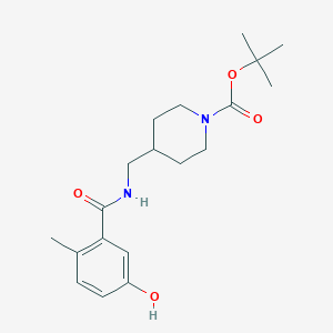 molecular formula C19H28N2O4 B6993044 Tert-butyl 4-[[(5-hydroxy-2-methylbenzoyl)amino]methyl]piperidine-1-carboxylate 