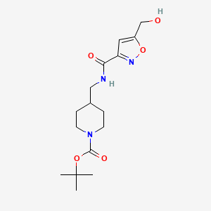 molecular formula C16H25N3O5 B6993054 Tert-butyl 4-[[[5-(hydroxymethyl)-1,2-oxazole-3-carbonyl]amino]methyl]piperidine-1-carboxylate 