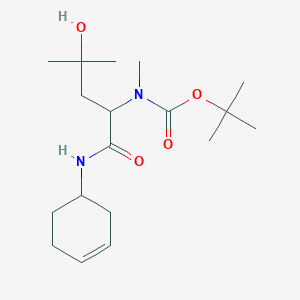 molecular formula C18H32N2O4 B6993074 tert-butyl N-[1-(cyclohex-3-en-1-ylamino)-4-hydroxy-4-methyl-1-oxopentan-2-yl]-N-methylcarbamate 