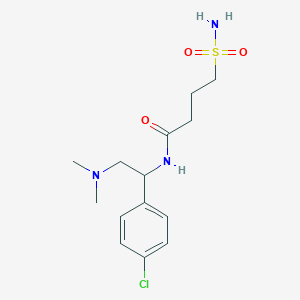 molecular formula C14H22ClN3O3S B6993087 N-[1-(4-chlorophenyl)-2-(dimethylamino)ethyl]-4-sulfamoylbutanamide 