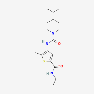 molecular formula C17H27N3O2S B6993158 N-[5-(ethylcarbamoyl)-2-methylthiophen-3-yl]-4-propan-2-ylpiperidine-1-carboxamide 