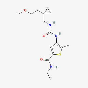 molecular formula C16H25N3O3S B6993160 N-ethyl-4-[[1-(2-methoxyethyl)cyclopropyl]methylcarbamoylamino]-5-methylthiophene-2-carboxamide 