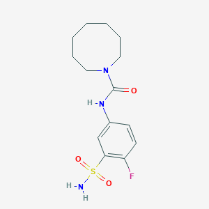 molecular formula C14H20FN3O3S B6993175 N-(4-fluoro-3-sulfamoylphenyl)azocane-1-carboxamide 