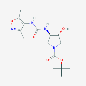 molecular formula C15H24N4O5 B6993185 tert-butyl (3R,4R)-3-[(3,5-dimethyl-1,2-oxazol-4-yl)carbamoylamino]-4-hydroxypyrrolidine-1-carboxylate 
