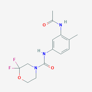 molecular formula C14H17F2N3O3 B6993202 N-(3-acetamido-4-methylphenyl)-2,2-difluoromorpholine-4-carboxamide 