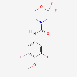 molecular formula C12H12F4N2O3 B6993207 N-(3,5-difluoro-4-methoxyphenyl)-2,2-difluoromorpholine-4-carboxamide 