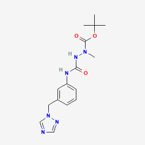 molecular formula C16H22N6O3 B6993229 tert-butyl N-methyl-N-[[3-(1,2,4-triazol-1-ylmethyl)phenyl]carbamoylamino]carbamate 