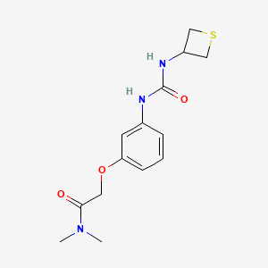 molecular formula C14H19N3O3S B6993232 N,N-dimethyl-2-[3-(thietan-3-ylcarbamoylamino)phenoxy]acetamide 